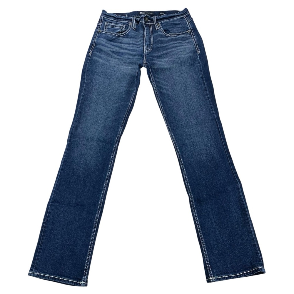 BKE Jake Straight Jeans Mens 32x34 Dark Wash Buckle‎ Denim Stretch Straight Leg